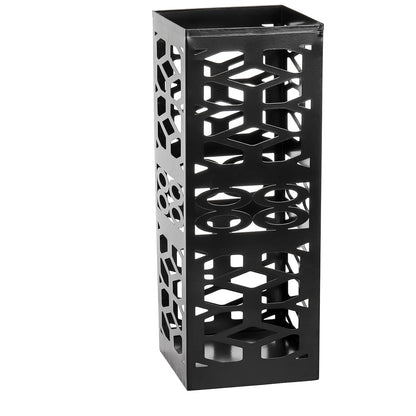 Metal Umbrella Holder Stand for Entryway, Square Umbrella Organizer, Walking Sticks Storage Bin Freestanding for Home, Office, Hotel, Black, 5.9 x 5.9 x 15.7 Inches