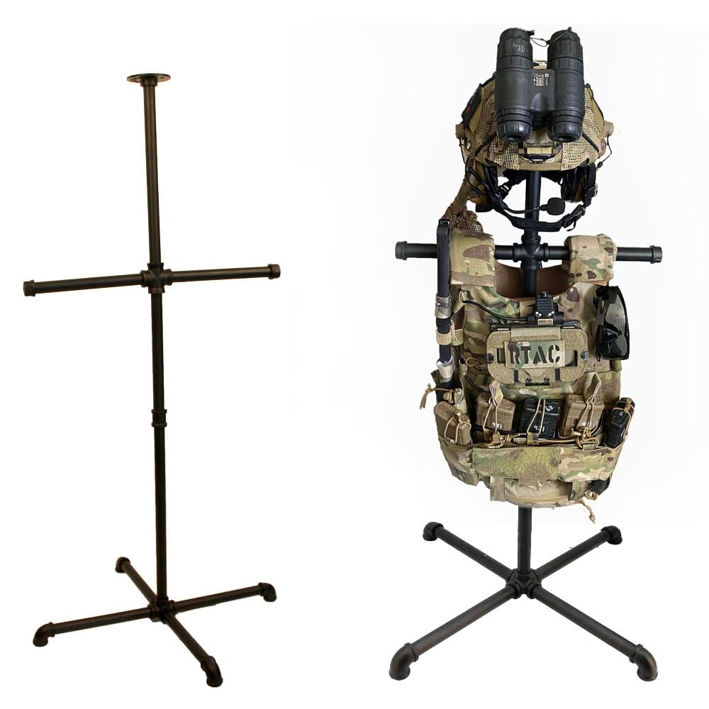 WANLIAN body armor stand，Tactical Gear Stand for Police and Duty Gear Rack | Quick Access & Convenient Store,Plate Carrier Stand Tactical Helmet Display Rack, Suitable for Indoor Home Garage