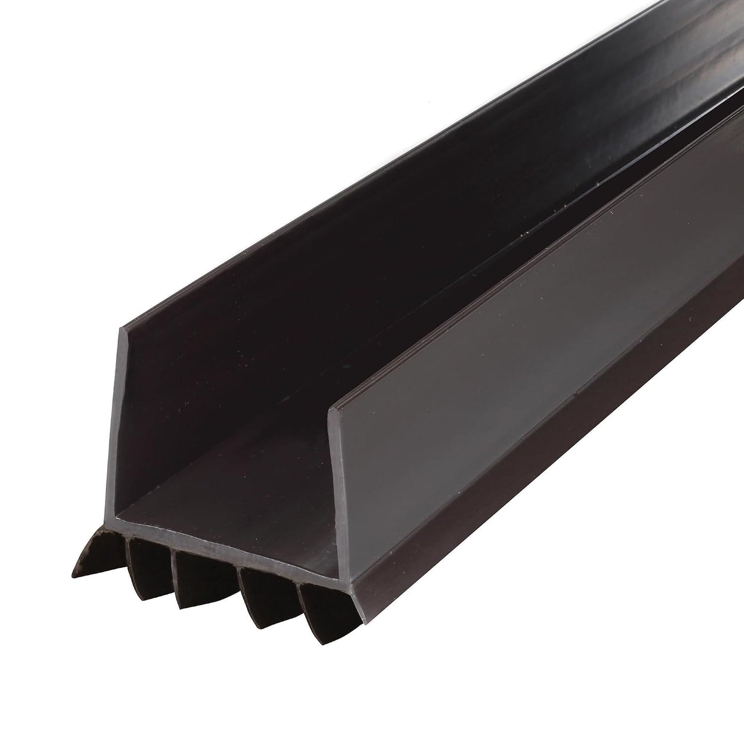 M-D Building Cinch® Slide-On U-Shaped Vinyl UDS, Brown, 36in 2pk | Rigid and Flexible Vinyl, Blocks Drafts Moisture Dust Insects, Compression Fit, No Hardware Required, Cut-to-Length