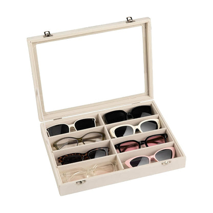 8-Slot Sunglass Organizer,Velvet Sunglass Holder for Drawer | Vanity Glass Holder,Sunglass Case For Multiple Sunglass,Sunglass Tray for Drawer,Sunglass Box for Women,Eyeglass Organizer