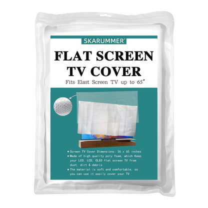 Foam Flat Screen TV Cover and Bubble Flat Screen TV Protective Covers Fits Up to 65''W x 36''H, Flat Screen TV Protection During House Moving, Storing, or Home Renovation (Double-layer)