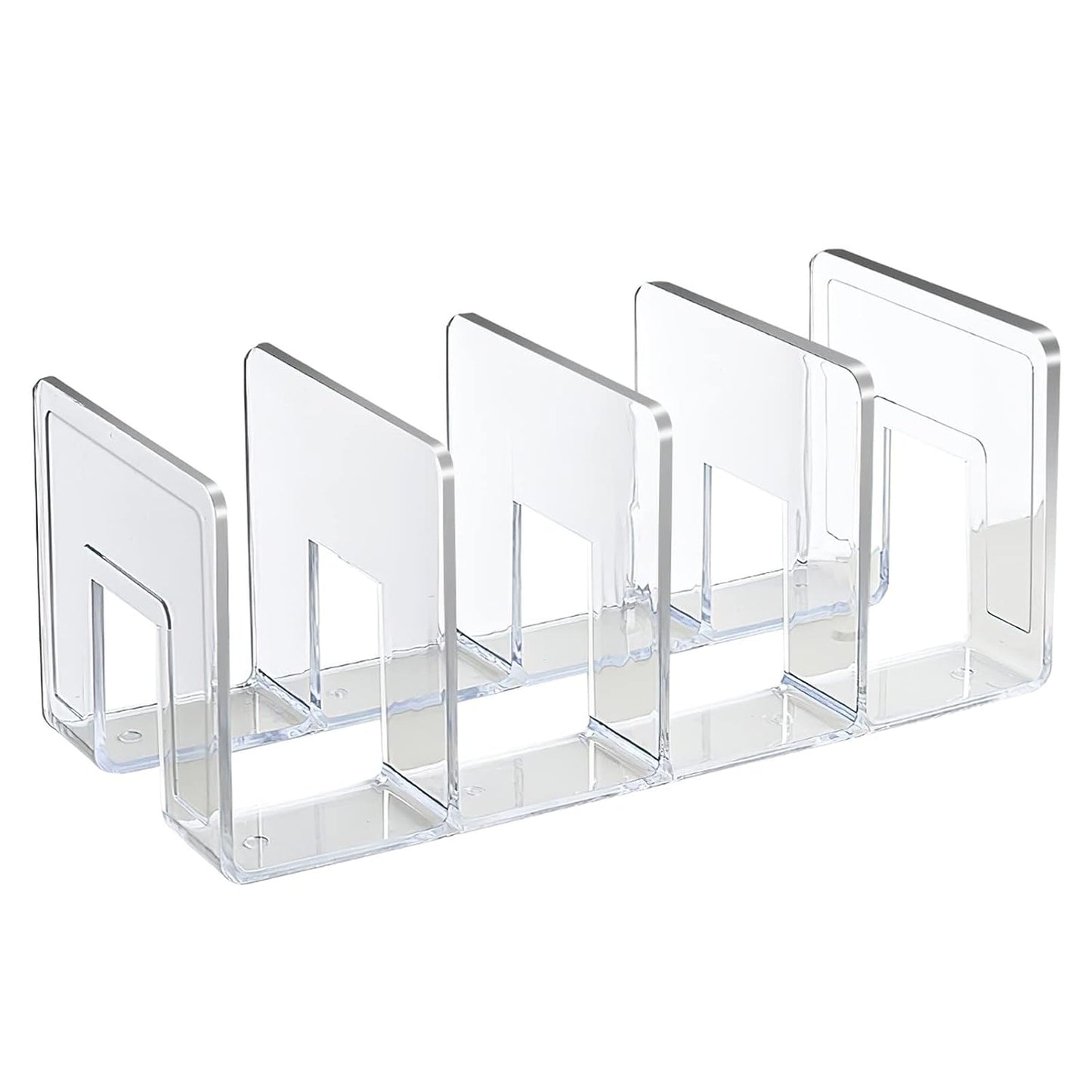 SAYEEC Acrylic File Sorter, Clear File Holder Acrylic Desk Organizer, Sturdy Desktop Files Organizer Files Folder Holder Rack for Envelopes Mail Letter Paper Notebook Electronics (4 Sections, 1 Pack)