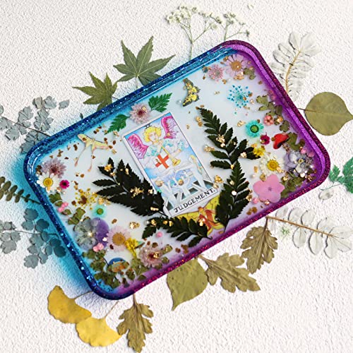 LET'S RESIN Resin Tray Mold,Rectangle Rolling Tray Molds for Resin,Sturdy Silicone Tray Moulds with Edges,Large Rolling Tray Molds for Epoxy Casting,DIY Jewelry Holder,Home Decoration