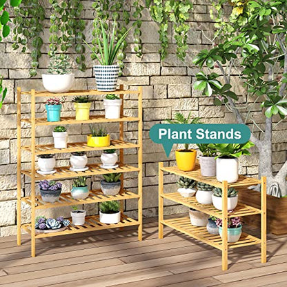 viewcare 3-Tier Free Standing Shoe Racks, Bamboo Wood Shoe Rack for Entryway & Closet, Beautiful | Natural | Functional | Sturdy Shoe Rack