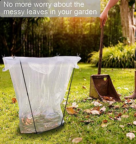 Artigarden Garden Trash Bag Holder - Outdoor Leaf Bag Support Stand Multi-Use Metal Garbage Bag Holder Frame Holds 30-45 Gallons Bag for Camping Leaves Gardening Parties Yard Weeding (Black)