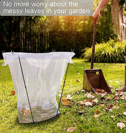 Artigarden Garden Trash Bag Holder - Outdoor Leaf Bag Support Stand Multi-Use Metal Garbage Bag Holder Frame Holds 30-45 Gallons Bag for Camping Leaves Gardening Parties Yard Weeding (Black)