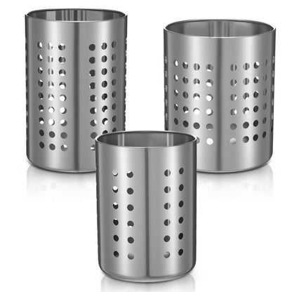 Metal Utensil Holder Set, Small SUS401 Steel Utens... (Silver | Stainless Steel)