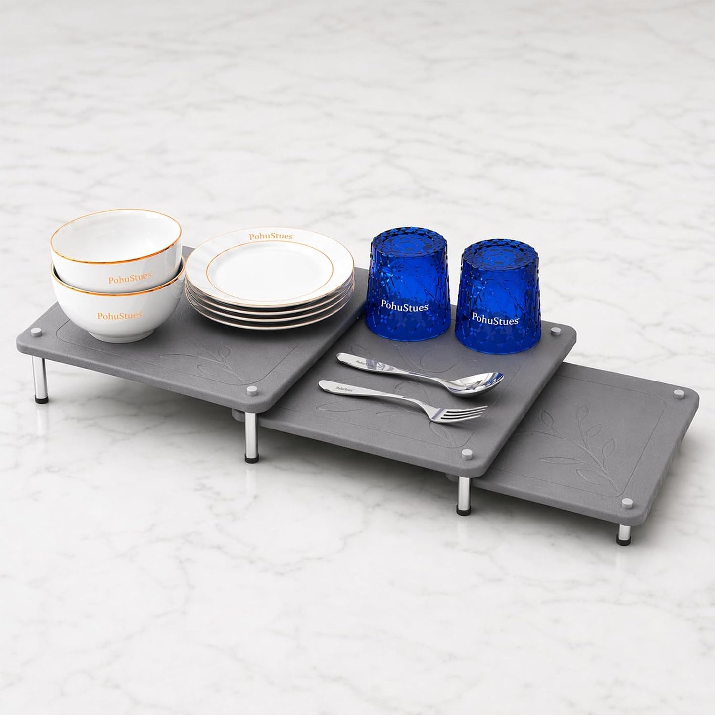 3-Pack Diatomaceous Earth Mat, Large Stone Drying Mat for Kitchen | Nesting Diatomite, Quick Dry, Non Slip, Heat Resistant（15.75"×11.81" & 13.19"×11.81" & 10.75"×11.81"）