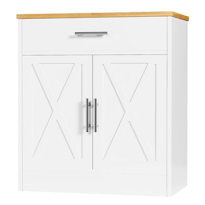 Shintenchi Farmhouse Storage Cabinets with Doors and Shelves,Kitchen Barn Door Storage Cabinet with Drawers,Coffee Bar Cabinet Buffest Sideboard for Dining Room,Bathroom,Entryway