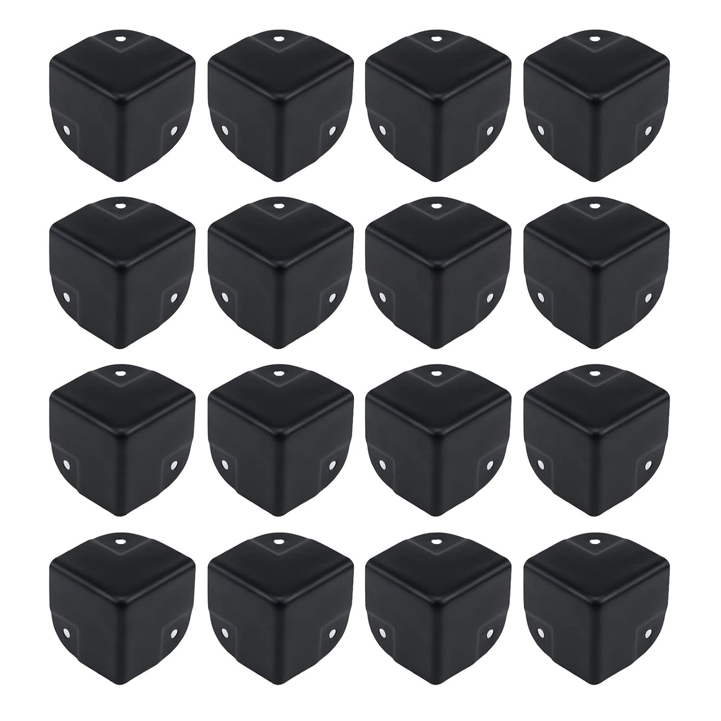 Antrader 16Pcs 1.57in Metal Corner Protectors for Box Cabinet Reinforcement | 40×40×40mm Anti-Collision Box Edge Guards, 3-Way Cabinet Speaker Corner Protectors