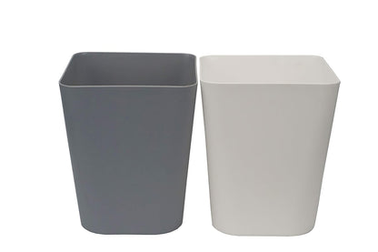 1.6 Gallon Small Trash Can Wastebasket for Kitchen Office Bathroom,Pack of 2(White+Gray)