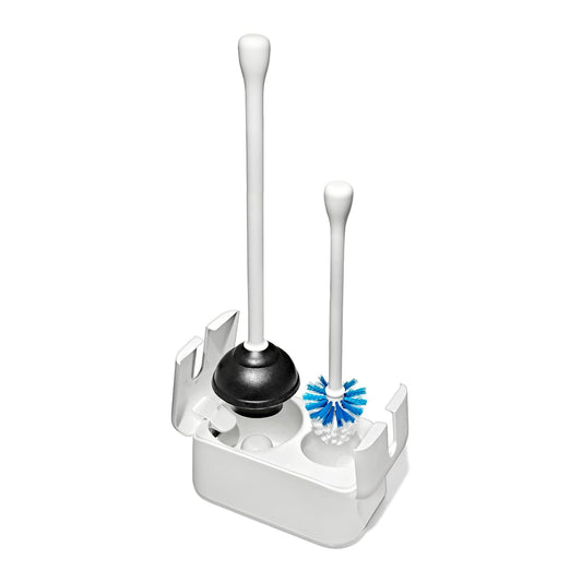 OXO Good Grips Toilet Brush & Plunger Set - White