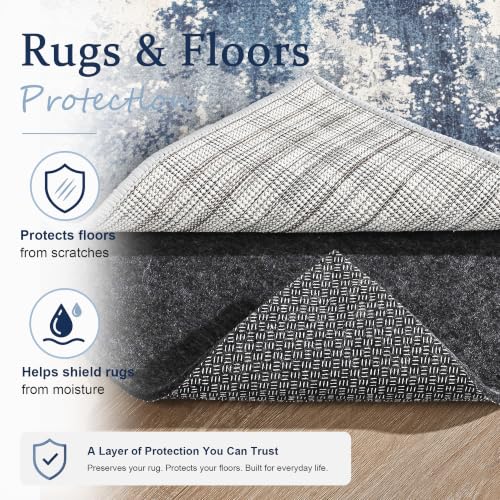 5x7 Non Slip Rug Pad Gripper Cushioned Carpet Pads | Ideas for Hardwood Floors, Thick Felt Liner with Silicone Backing, Under Area Rugs Anti Skid Mat Keep Rugs in Place and Safe