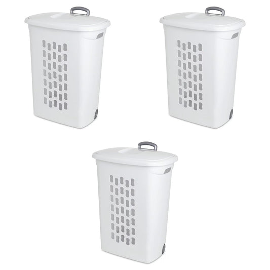 Ultra™ Wheeled Hamper, Plastic Laundry Hamper, Whi... (White | Plastic)