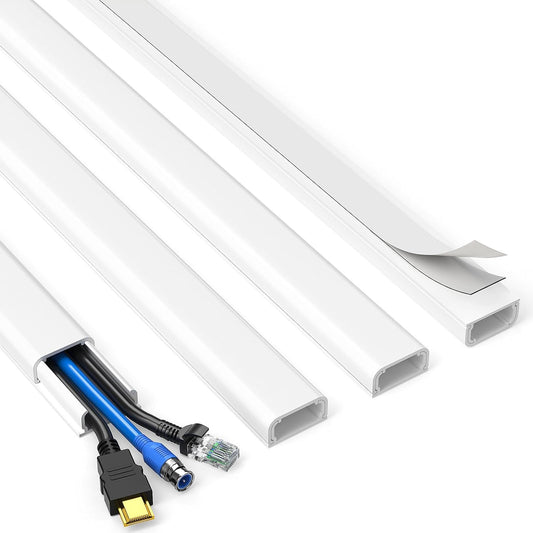 TV Cord Hider, Cord Covers for 2-3 Wires on Wall,... (White)