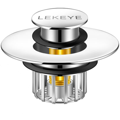 LEKEYE Tub Stopper | Shower Drain Hair Catcher | Pop-up Drain Stopper with Strainer | Bathroom Bathtub Plug | Drain Protector for 1-1/2 to 1-3/4" Bath Drain Hole