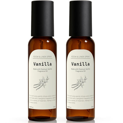 Vanilla Fragrance Room Spray, Long-Lasting Room Freshener for Home, Bathroom and Kitchen, Air Freshener Spray, Odor Eliminator, 2 x 4.06 fl oz