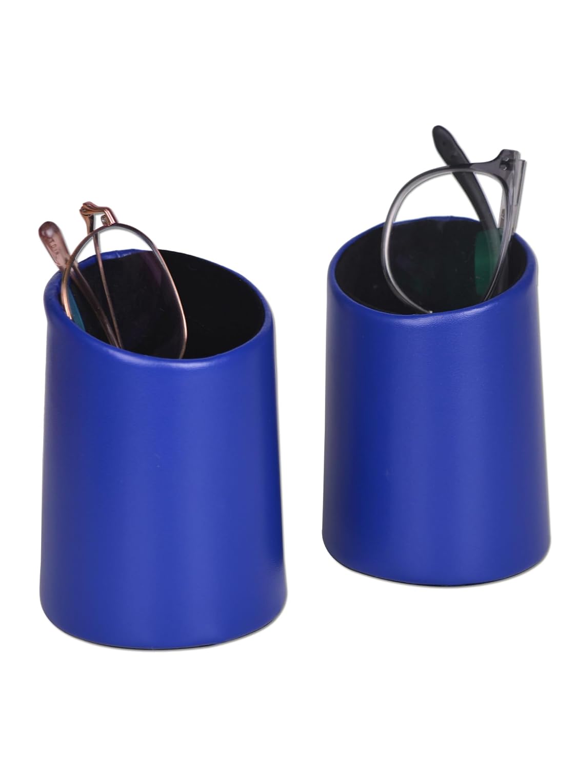 2 Pack Eyeglasses Holder PU Leather Glasses Stand Case Holder for Desks or Nightstands