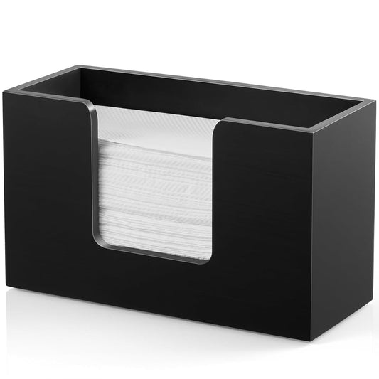 Wooden Paper Towel Dispenser Countertop, Bathroom... (1 Pack-black | Pine Wood)