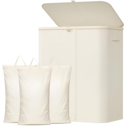 Lifewit 185L 3 Section Laundry Hamper with Lid, La...