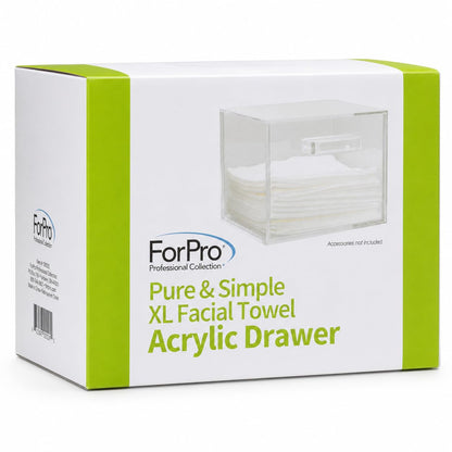 ForPro Pure & Simple XL Facial Towel Acrylic Holder with Drawer, Disposable | for Salon, Spa & Gym Use, Hand Towels, Bleach-Safe Salon Towels, Absorbent Spa Towels, Barber Towels, Salon & Spa Essentials