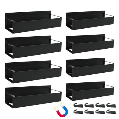 8 Pcs Magnetic Spray Can Holder Wall Mounted Magnet Toolbox Rack Spray Bottle Organizer Tool Box Storage Rack Mechanic Paint Can Holder for Home Garage Workspace (Black)
