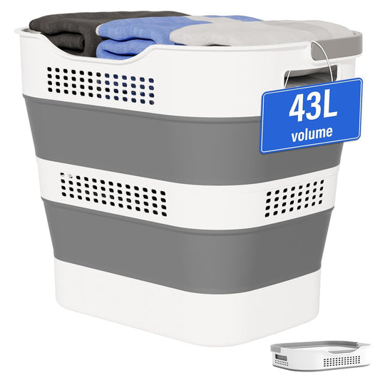 43L(11.5Gallon) Collapsible Plastic Laundry Basket...