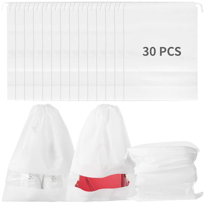 30 Pcs Dust Bags for Handbags and Purses, 21 x 16 In Purse Dust Bags for Storage with Window, Non-Woven Breathable Drawstring Handbag Dust Cover for Purses Shoes Boots Clothes Home Travel