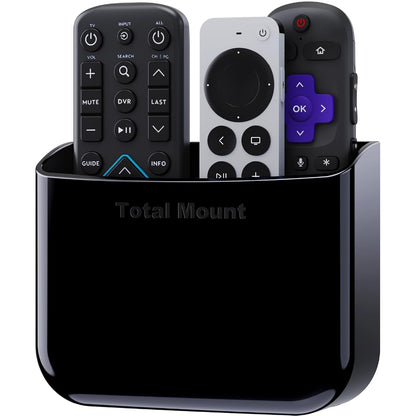 TotalMount Drop-Free Remote Holder – Removable Adhesive Strips – Black | Designed in the USA – Simply Put the Remotes In – No Tricky Magnet Alignment Needed (Holds 2 or 3 Remote Controls)
