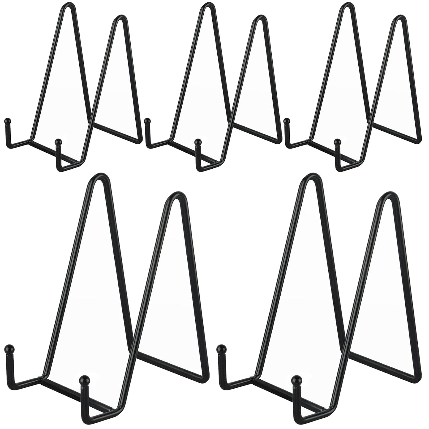 IBosins 5-Pack 6-Inch Plate Holder Display Stands Black Metal Frame Stand | Stand for Picture, Book, Photo, Easel, Creation, Collectibles