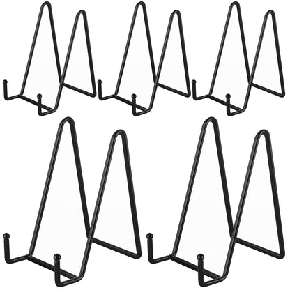 IBosins 5-Pack 6-Inch Plate Holder Display Stands Black Metal Frame Stand | Stand for Picture, Book, Photo, Easel, Creation, Collectibles