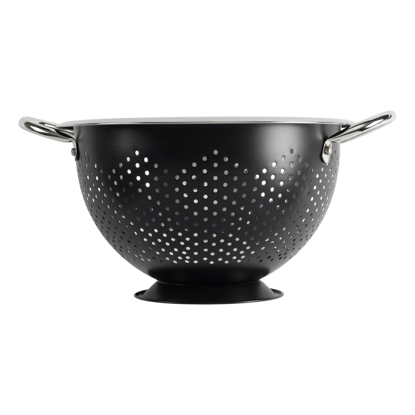 GoodCook Colander Premium Stainless Steel Construction with Handles and Elevated Pedestal Foot, 5-Quart, Black