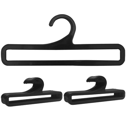 50 Packs Tea Towel Hanger Display, 7.7" Long Black Multifunctional Plastic Hangers Storage Racks Suitable for Hanging Legging Storing Scarf Clothes Sock Retail Wardrobe Ties Shawls Rings Belts Scarves