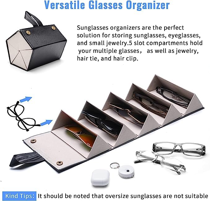 Travel Sunglasses Organizer, Sunglasses Travel Case for Multiple Pairs, Multiple Glasses Travel Case for Women, Men
