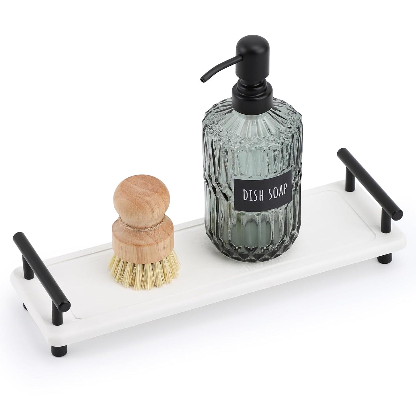 Segbeauty 12x4in Bathroom Tray, Absorbing Quick Dry Stone Drying Mat With Handle, Diatomaceous Sink Caddy Vanity Soap Organizer Holder, Kitchen Counter Bathroom Decor