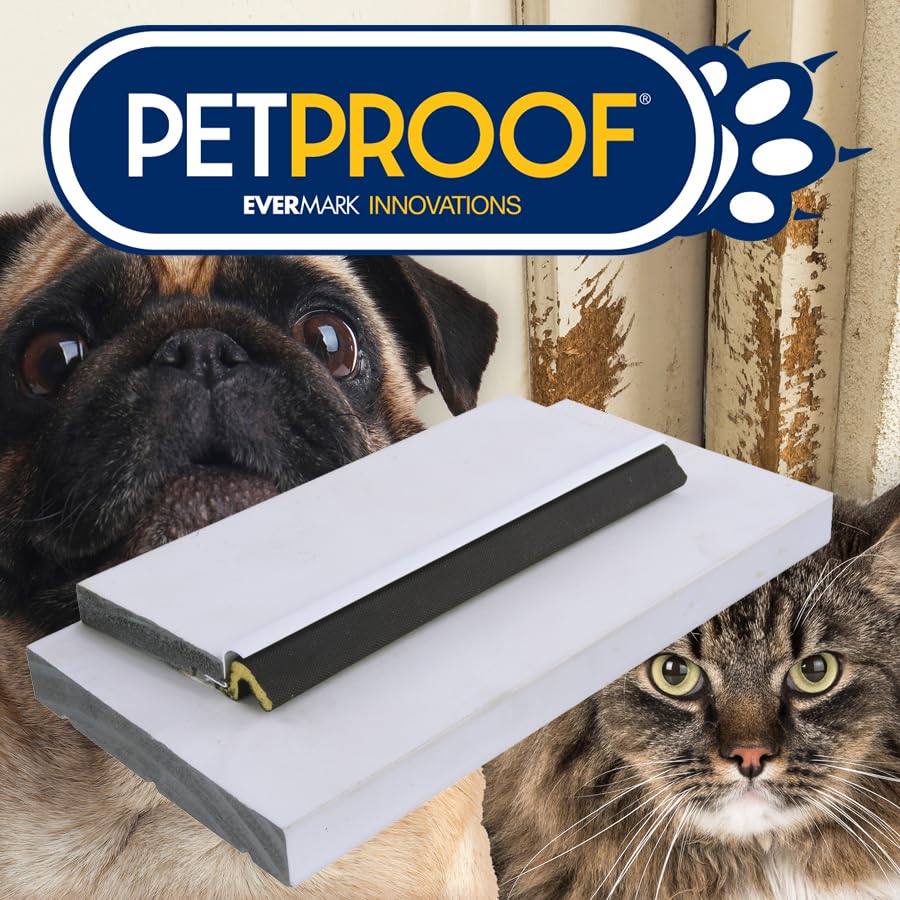 PETPROOF® Cat Scratch-Resistant Weatherstrip and Door Frame Protector, 6-Pack, White (13in)