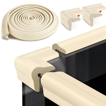 Edge Protector, Baby Proof Corners and Edges Foam Corner Protector Guards | Furniture Corner & Edge Safety Bumpers Covers 13 ft Edge Cushion for Table, Crib, Wall, Off White
