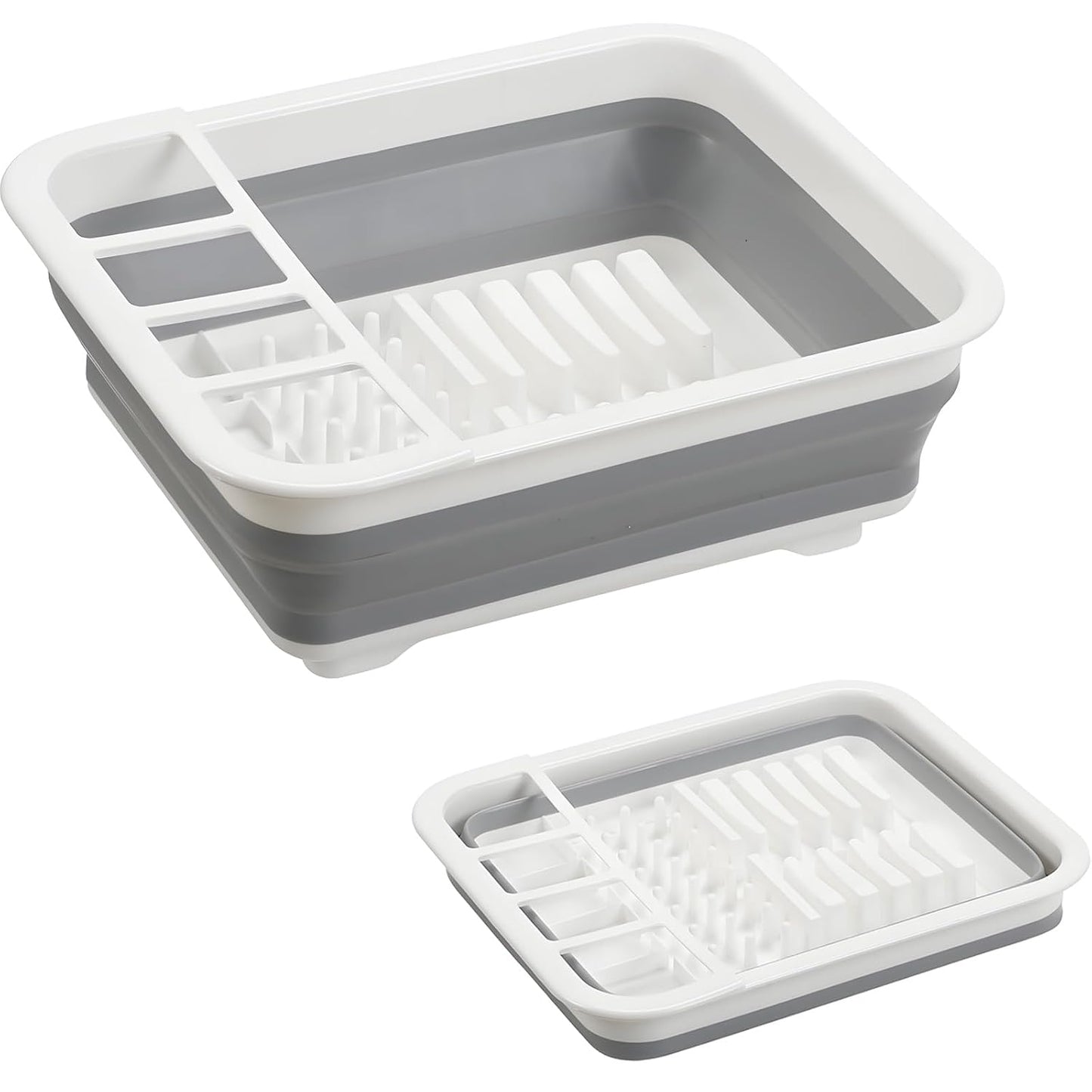 Collapsible Dish Drying Rack, Foldable Dinnerware Drainer Organizer for Storage Kitchen Counter RV Accessories Portable Rack Holders for Dishes Plates and Cups Camping Travelling Space Saver Essential