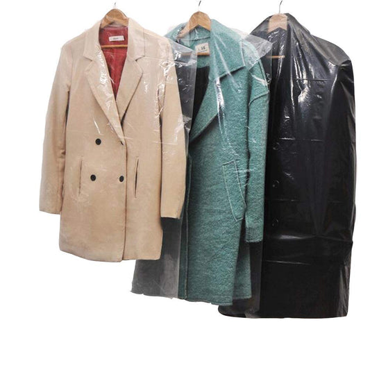 40Pcs Clear Plastic Dry Cleaning Garment Bags Can be Hung Transparent Clothing Dust Cover.