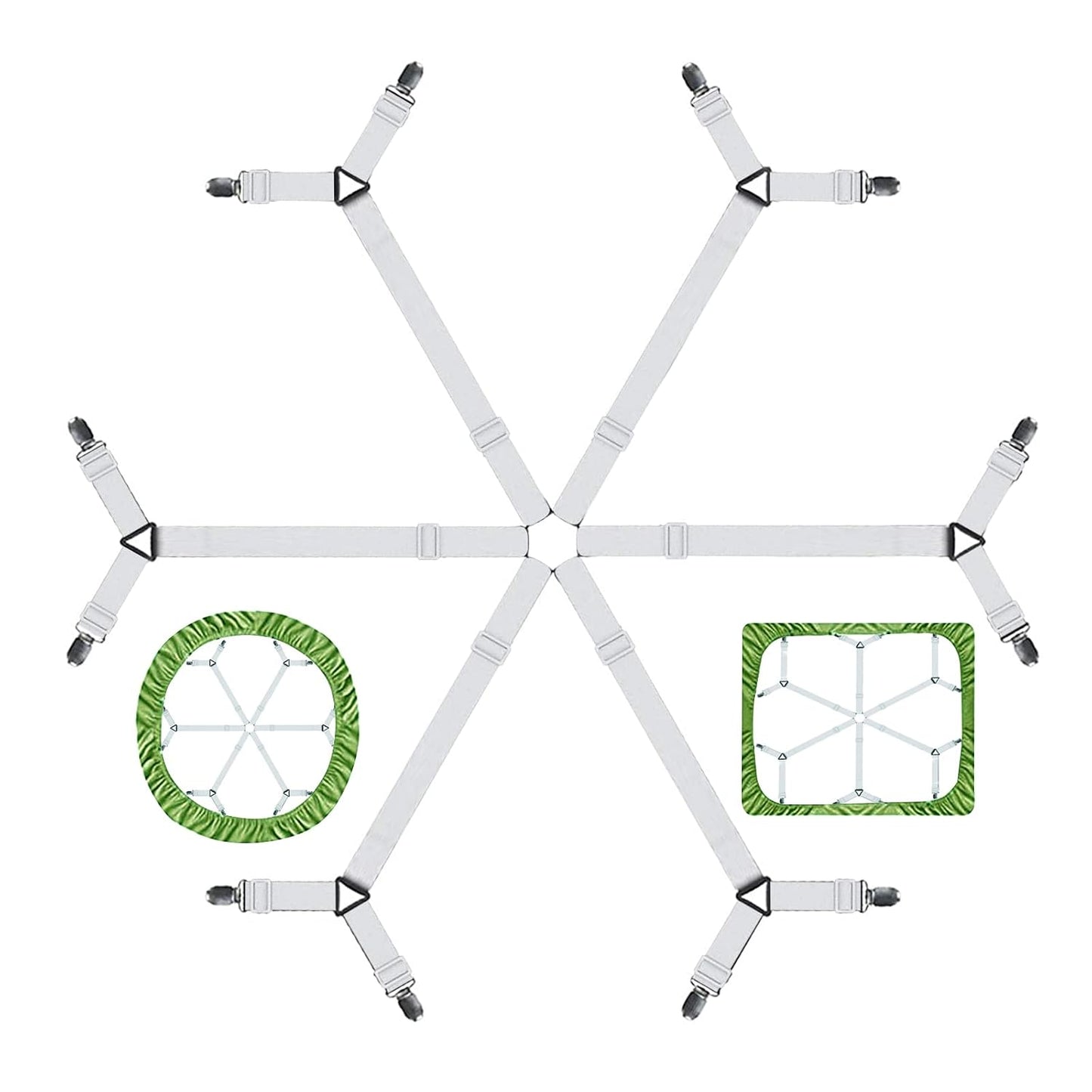 TGOOD Bed Sheet Holder Straps, Mattress Cover Clips to Hold Sheets in Place, Adjustable Bed Bands, Elastic Grippers,Fasteners,Keepers,Suspenders Fitted for Bedding,stayers, Bedsheet Tie Downs