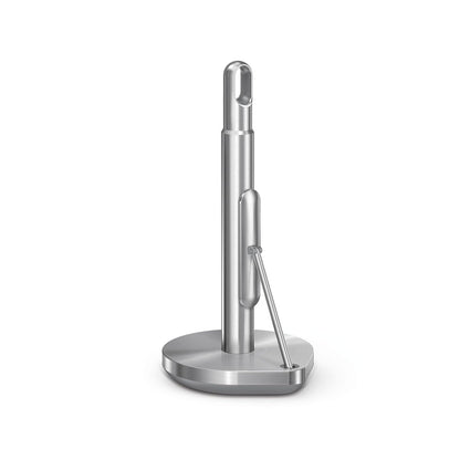 simplehuman Tension Arm Countertop Paper Towel Holder, Easy One-Handed Tear, Standing Weighted Base with Finger Loop, Heavy Duty, Brushed Stainless Steel