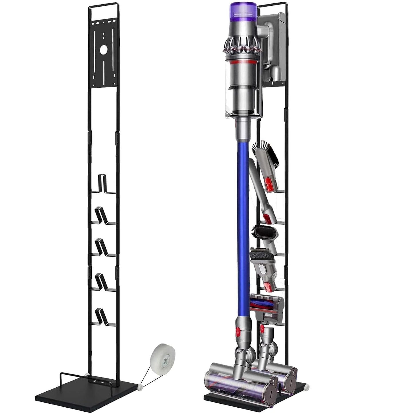 Lasvea Vacuum Stand Compatible with V15 V11 V10 V9 V8 V7 V6 with Wheels,Heavy Base Metal Bracket Holder, Storage Bracket Stand for Cordless Vacuum Cleaners & Accessories & Attachments