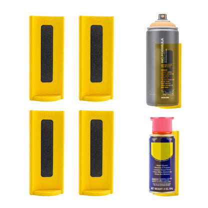 4 Pcs Magnetic Aerosol Spray Can Holder,Powerful Magnet Toolbox Bottle Holder, Spray Can Wall Mount Organizer Paint Can Bottle Rack for Garage,Toolbox, Workspace
