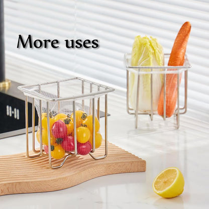 Kitchen Sink Strainer with Sink Basket Holder and 200 Strainer Net Bags | Food Catcher with drain filter Mesh bag,Meshmate Waste Rack Trash Catcher for Leftovers.