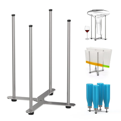 Plastic Bag & Bottle Drying Rack, Wine Decanter Drying Stand | Collapsible Countertop Stand Space-saving, Large Water Bottle Drying Rack, Food Storage Bag Holder & Dryer
