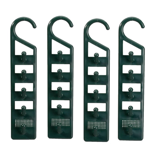 Space Saving Closet Hanger Holders - Set of 4 Dura... (4 Count | Green | Plastic)
