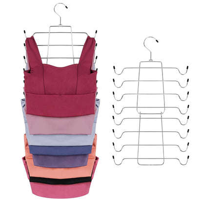 2 Pack Tank Top Hanger, Bra Organizer for Closet, Space Saving | 32 Hooks Total, Sturdy Metal, 360° Rotating, Foldable Design, Hanging Closet Organizers and Storage for Apartments and Dorms