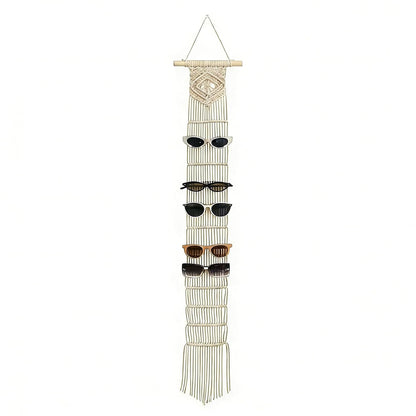 Macrame Sunglasses Holder Boho Wall Hanging Minimalist Eyewear Organizer Wall Sunglasses Rack
