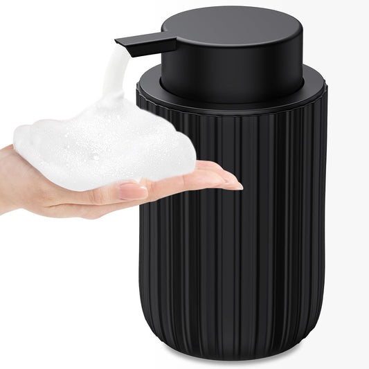 Ceramic Foaming Soap Dispenser, 12 oz Bathroom Foa... (Black-1pack | Ceramic)