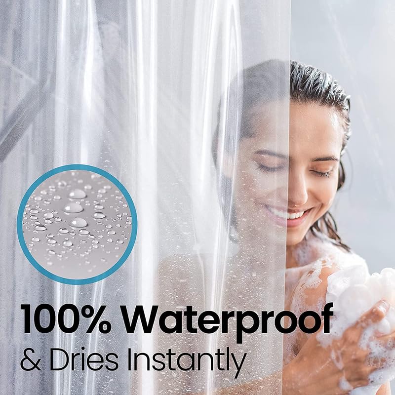 LiBa Shower Curtain PEVA 10G, 72x78 Inch Waterproof Clear